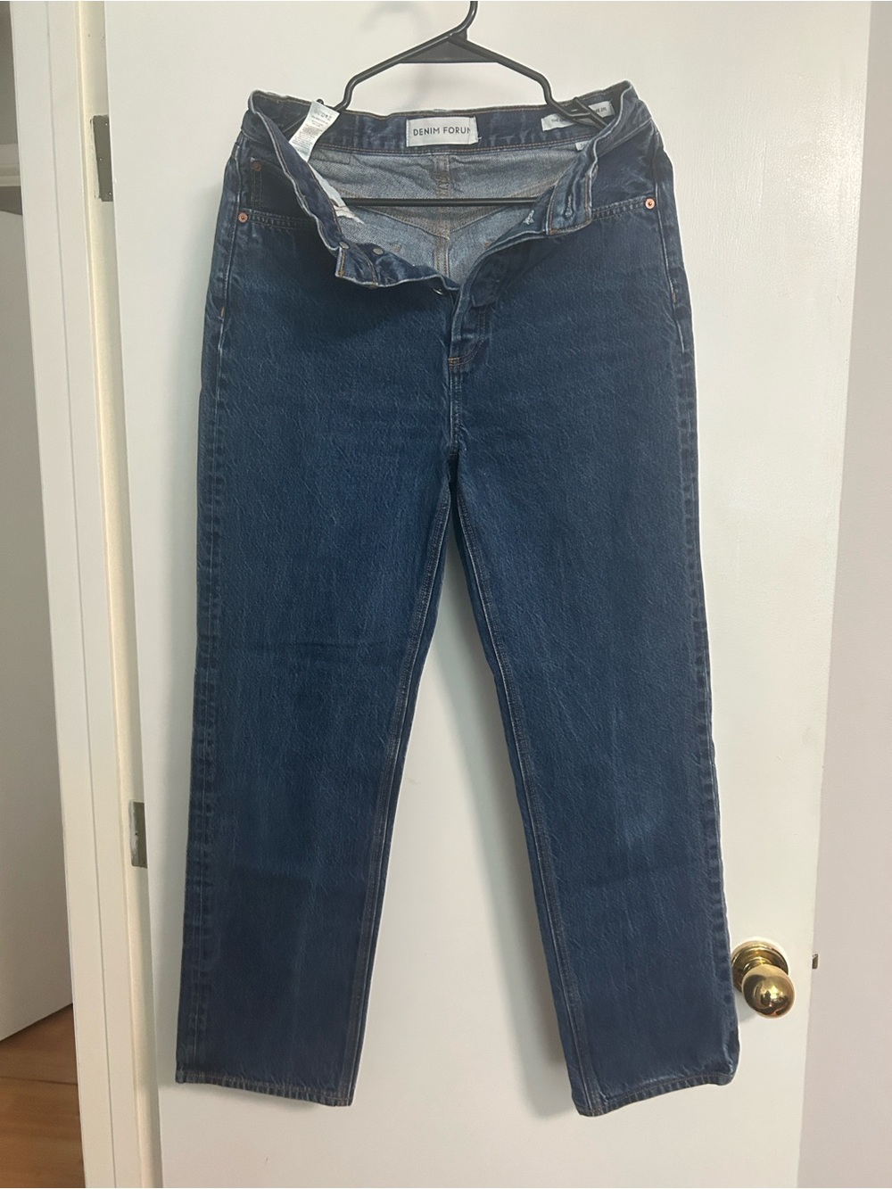 Denim Forum Classic Straight-Leg Jeans in Dark Indigo